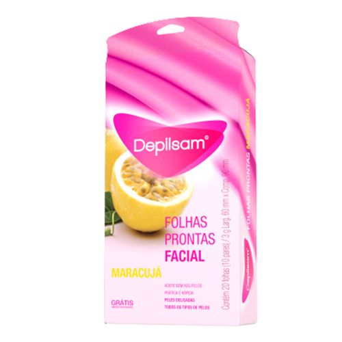Folhas para Depilação Facial Depilsam Maracujá com 20 folhas Folhas para Depilação Facial Depilsam Maracujá com 20 folhas