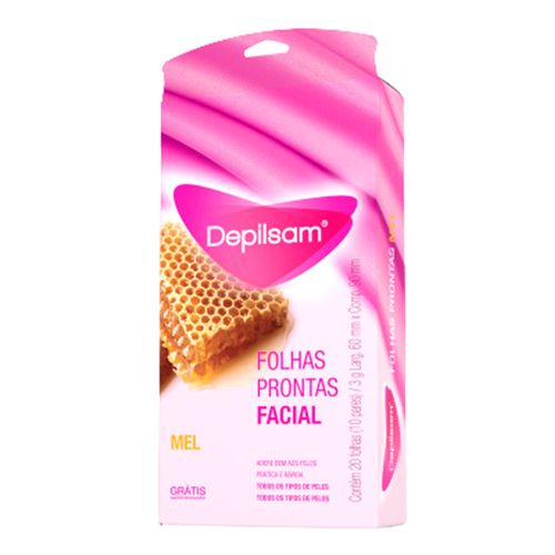 Folhas Prontas Para Depilação Depilsam Facial com 20 unidades Folhas Prontas Para Depilação Depilsam Facial com 20 unidades