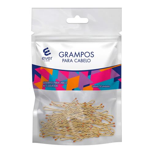 Grampo-De-Cabelo-Ever-Care-Dourado-50-Unidades Grampo-De-Cabelo-Ever-Care-Dourado-50-Unidades