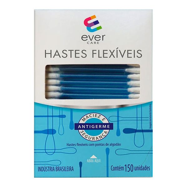 Hastes Flexíveis Ever Care Com 150 Unidades