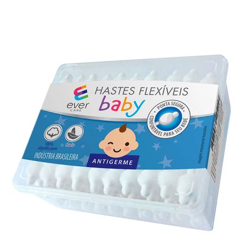 Hastes-Flexiveis-Ponta-Segura-Ever-Care-Baby-50-Unidades Hastes-Flexiveis-Ponta-Segura-Ever-Care-Baby-50-Unidades