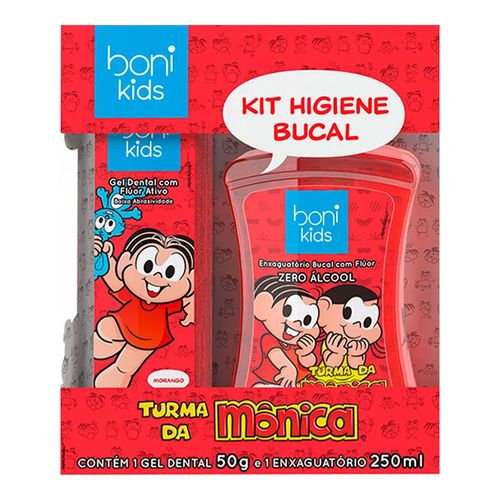 Kit Higiene Bucal Boni Kids Mônica Gel Dental 50g + Enxaguatório Bucal 250ml Kit Higiene Bucal Boni Kids Mônica Gel Dental 50g + Enxaguatório Bucal 250ml