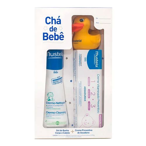 Kit Mustela Chá de Bebê Gel de Banho 200ml + Creme Preventivo de Assadura 55g