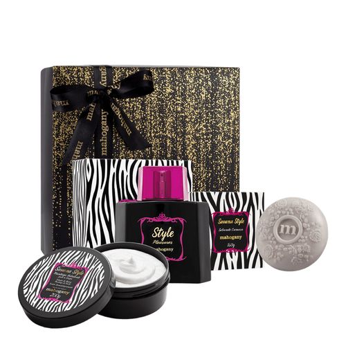 Kit Style Pleasures com Fragrância, Desodorante Aerosol, Manteiga Hidratante, Sabonete e Caixa Preta Kit Style Pleasures com Fragrância, Desodorante Aerosol, Manteiga Hidratante, Sabonete e Caixa Preta