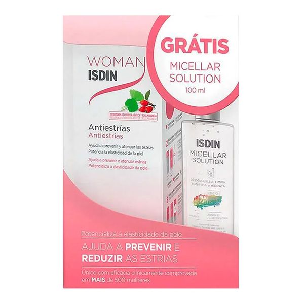 Kit Woman Isdin Antiestrias 250ml + Solução Micellar Solution 100ml