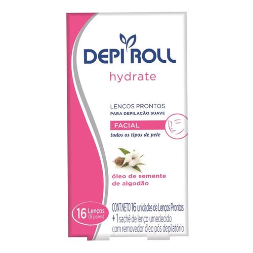 Lenço Depilatório Facial Depi Roll Hydrate 16 Folhas Lenço Depilatório Facial Depi Roll Hydrate 16 Folhas