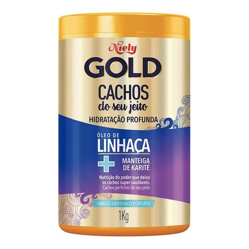 Máscara de Tratamento Niely Gold Cachos do Seu Jeito Hidratação Profunda 1Kg Máscara de Tratamento Niely Gold Cachos do Seu Jeito Hidratação Profunda 1Kg