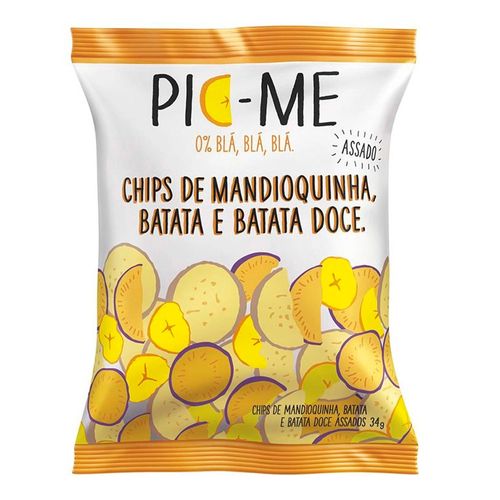 Chips Assado Pic-Me Mandioquinha, Batata e Batata Doce 34g Chips Assado Pic-Me Mandioquinha, Batata e Batata Doce 34g