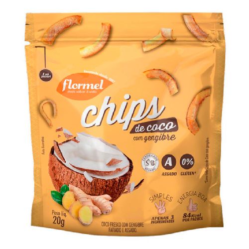 Chips de Coco Com Gengibre Flormel 20g Chips de Coco Com Gengibre Flormel 20g