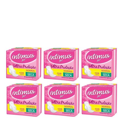 Kit Absorvente Intimus Gel Normal Seca Com Abas 48 Unidades Kit Absorvente Intimus Gel Normal Seca Com Abas 48 Unidades