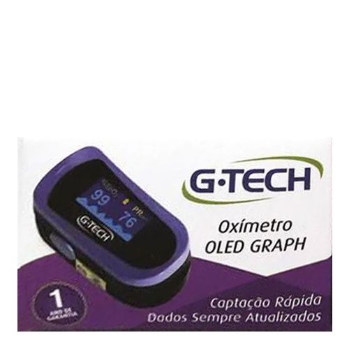 Oxímetro De Pulso Portátil G-Tech Oled Graph 1 Unidade Oxímetro De Pulso Portátil G-Tech Oled Graph 1 Unidade