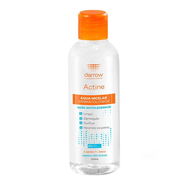Água Micelar Dermatológica Darrow Actine Peles Oleosas 100ml