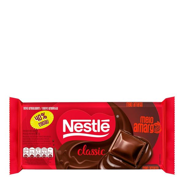 Chocolate Nestlé Classic Meio Amargo 90g