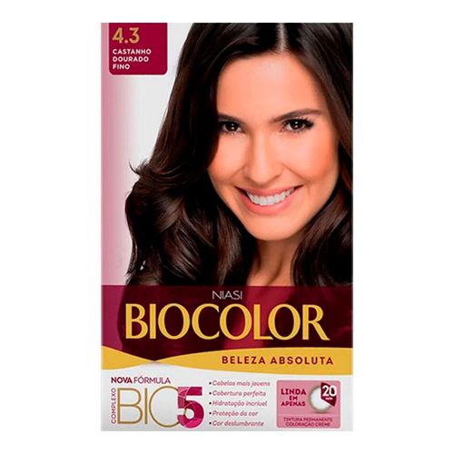 Kit Tintura Biocolor Castanho Dourado Fino 4.3 Kit Tintura Biocolor Castanho Dourado Fino 4.3