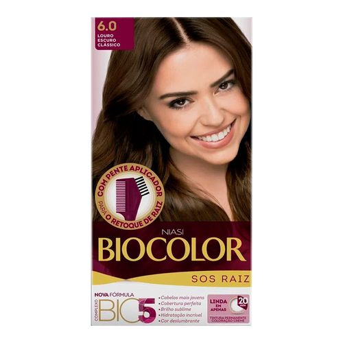 Kit Tintura Biocolor Louro Escuro 6.0 Kit Tintura Biocolor Louro Escuro 6.0