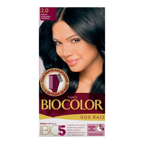 Kit Tintura Biocolor Preto Azulado 2.0 Kit Tintura Biocolor Preto Azulado 2.0