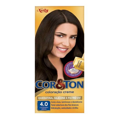 Kit Tintura Cor&Ton 4.0 Castanho Médio Kit Tintura Cor&Ton 4.0 Castanho Médio