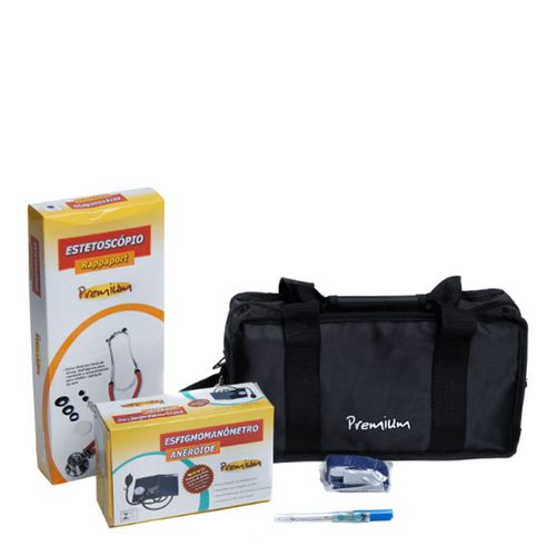Kit Acadêmico com Estetoscópio Rappaport Azul Premium Kit Acadêmico com Estetoscópio Rappaport Azul Premium