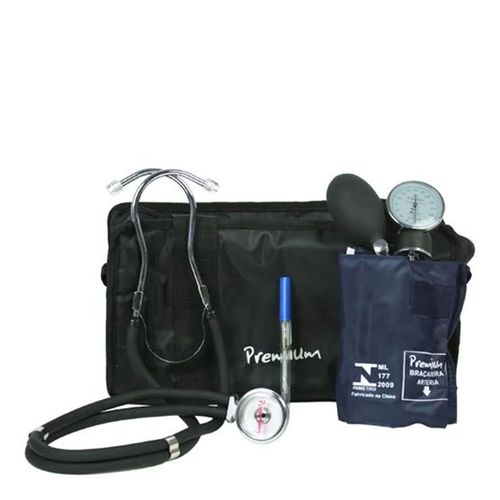 Kit Acadêmico com Estetoscópio Rappaport Preto Premium Kit Acadêmico com Estetoscópio Rappaport Preto Premium