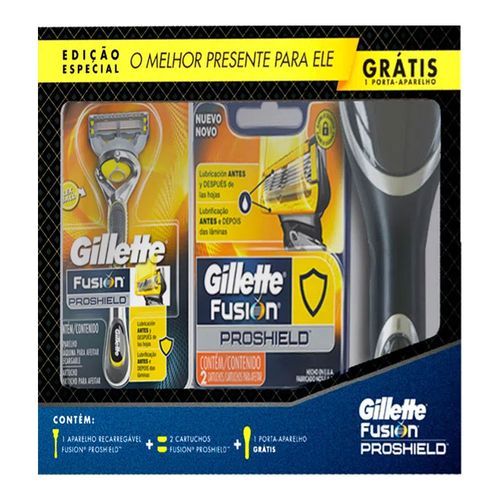 Kit Aparelho Gillette Fusion Proshield + Case Para Aparelho Procter