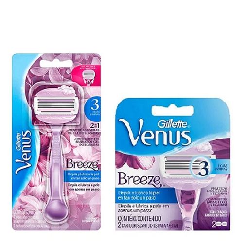 Kit Aparelho Gillette Venus Breeze + Carga 2 Unidades