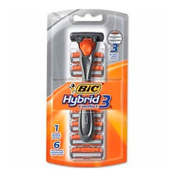 Kit Bic Hybrid Confort 3 Aparelho de Barbear + Carga 6 Unidades