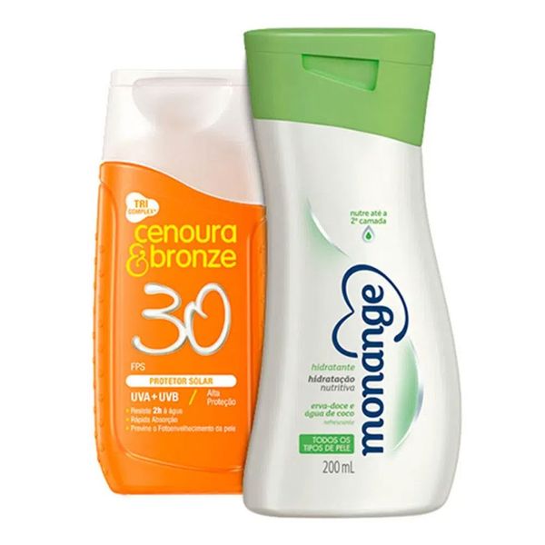 Kit Bronzeador Cenoura & Bronze FPS 30 110ml + Hidratante