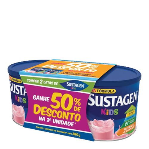 Kit Complemento Alimentar Sustagen Kids Morango 2 Unidades 380g Kit Complemento Alimentar Sustagen Kids Morango 2 Unidades 380g