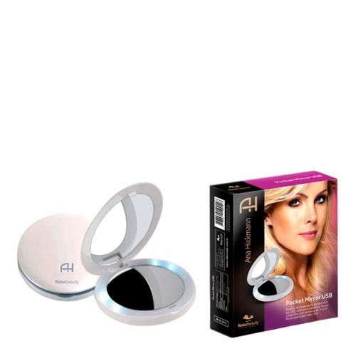 Espelho Ana Hickmann com LED Pocket Mirror USB Relaxbeauty Espelho Ana Hickmann com LED Pocket Mirror USB Relaxbeauty
