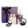 Kit Keen com Fragrância, Hidratante, Blush Peach, Duo de Sombras Intense Rose, Batom Líquido Cognac e Caixa Violeta