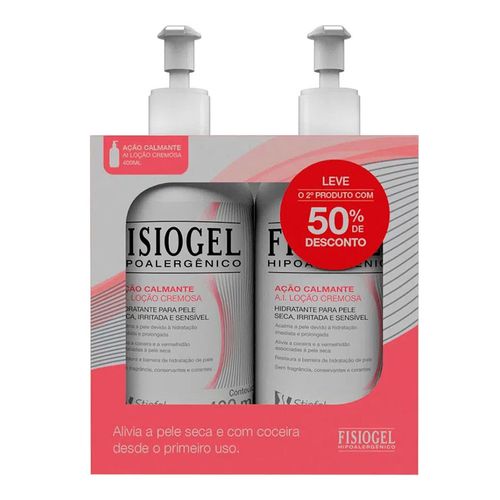 Kit Loção Hidratante Corporal Fisiogel Ai Ação Calmante 400ml 2 Unidades