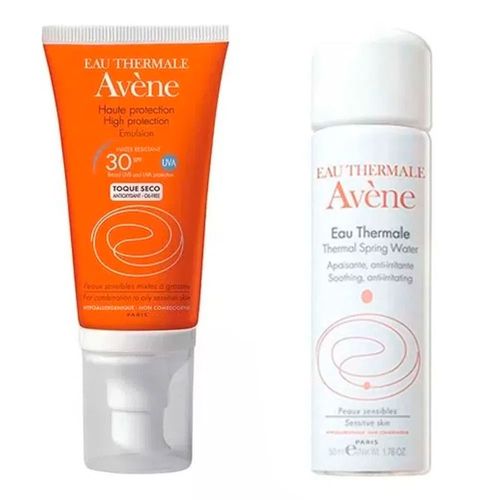 Kit Avene FPS 30 Toque Seco 50ml + Água Termal 50ml Kit Avene FPS 30 Toque Seco 50ml + Água Termal 50ml