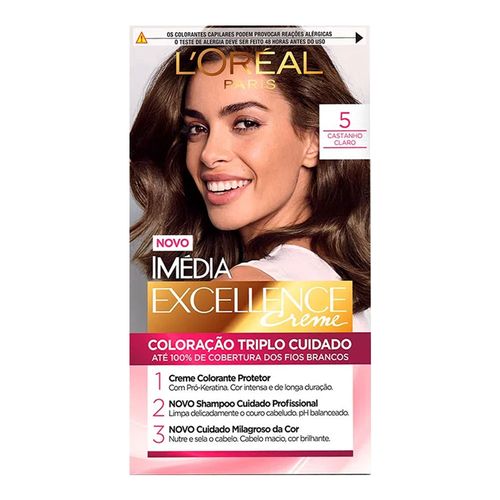 Tintura Permanente Imédia Excellence De L’oréal Paris 5.0 Castanho Claro