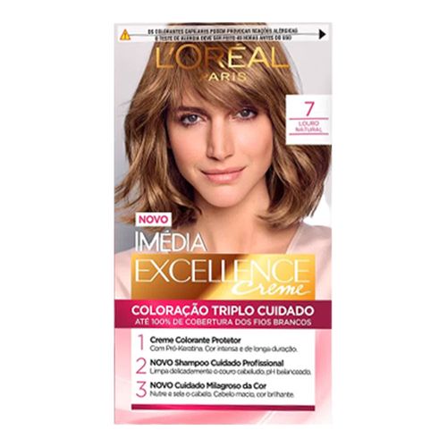 Tintura Permanente Imédia Excellence De L’oréal Paris 7.0 Louro Natural Tintura Permanente Imédia Excellence De L’oréal Paris 7.0 Louro Natural