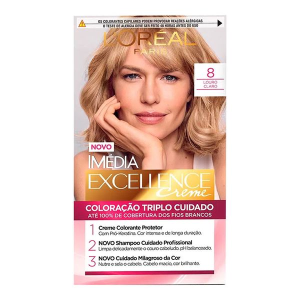 Tinta de Cabelo L’Oréal Paris Imédia Excellence 8.0 Louro Claro