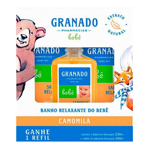 Kit Granado Bebê Sabonete Líquido Camomila 250 ml + Refil 250ml 2 Unidades