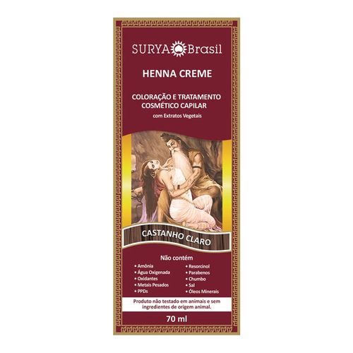 Tintura Creme Henna Surya Castanho Claro 70ml Tintura Creme Henna Surya Castanho Claro 70ml