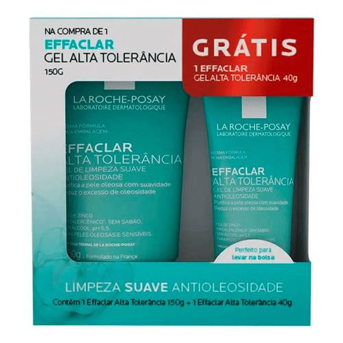 Kit Gel de Limpeza Facial Effaclar Alta Tolerância La Roche-Posay 150g + Gel de Limpeza 40g