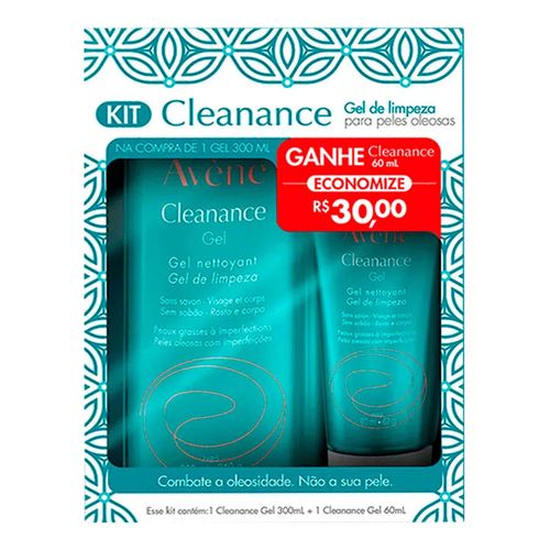 Kit Gel de Limpeza Cleanance Avène 300ml + 60ml Kit Gel de Limpeza Cleanance Avène 300ml + 60ml