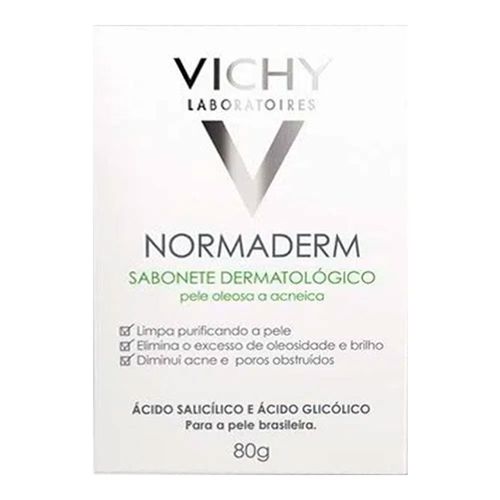 Sabonete Dermatológico Vichy Normaderm Pele Oleosa 80g Sabonete Dermatológico Vichy Normaderm Pele Oleosa 80g