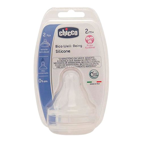 Bico de Mamadeira Well Being Fluxo Ajustavel 2 Meses ou Mais 2 Unidades Chicco Bico de Mamadeira Well Being Fluxo Ajustavel 2 Meses ou Mais 2 Unidades Chicco