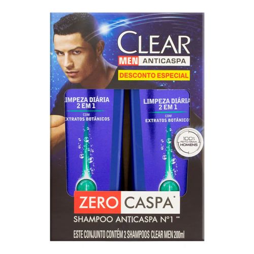 Kit Clear Shampoo Anticaspa 2 em 1 Limpeza Diária 200ml 2 Unidades Kit Clear Shampoo Anticaspa 2 em 1 Limpeza Diária 200ml 2 Unidades
