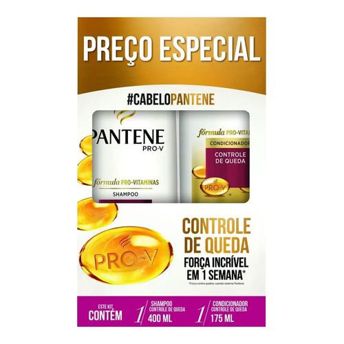 Kit Pantene Controle de Queda Shampoo 400ml + Condicionador 175ml Kit Pantene Controle de Queda Shampoo 400ml + Condicionador 175ml