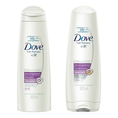 Kit Shampoo + Condicionador Dove Pós Progressiva 200ml Kit Shampoo + Condicionador Dove Pós Progressiva 200ml