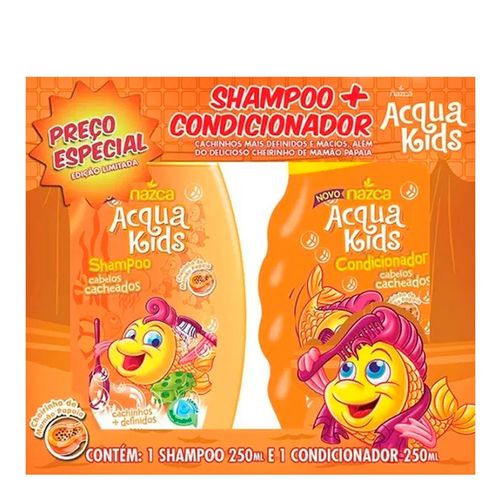 Kit Shampoo + Condicionador Acqua Kids Nazca Cabelos Cacheados 250ml Kit Shampoo + Condicionador Acqua Kids Nazca Cabelos Cacheados 250ml