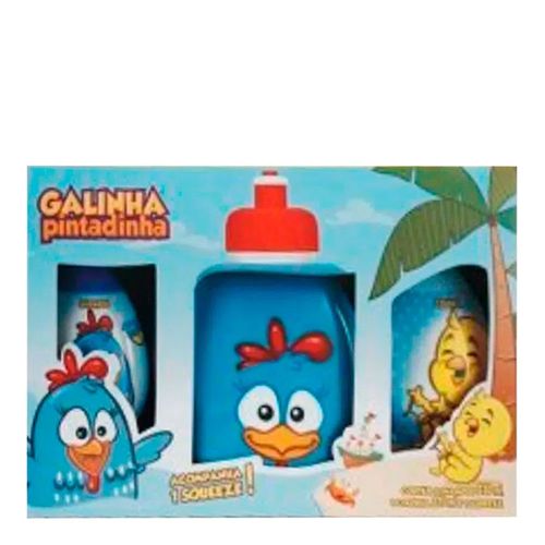 Kit Galinha Pintadinha Shampoo 230ml + Colônia 225ml Grátis Squeeze Kit Galinha Pintadinha Shampoo 230ml + Colônia 225ml Grátis Squeeze