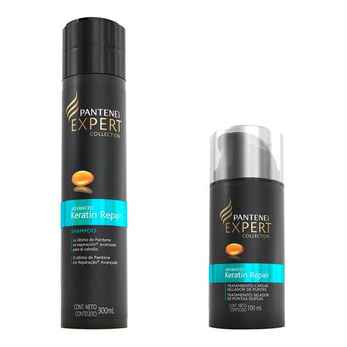 Kit Shampoo Pantene Keratin Repair 300ml + Selador de Pontas 100ml