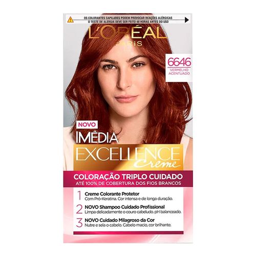 Tintura Permanente Imédia Excellence De L’oréal Paris Vermelho 6646