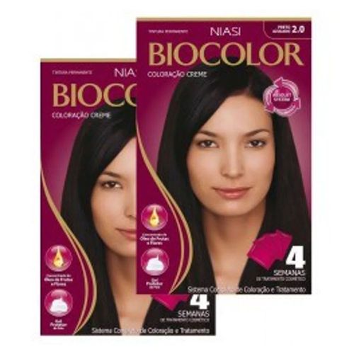 Tintura para os Cabelos Biocolor Preto Azulado 2.0 com 2 unidades Tintura para os Cabelos Biocolor Preto Azulado 2.0 com 2 unidades