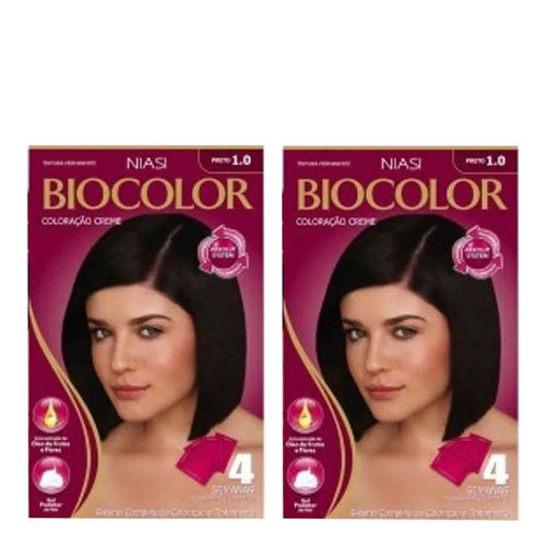 Tintura para os Cabelos Biocolor Preto 1.0 com 2 unidades Tintura para os Cabelos Biocolor Preto 1.0 com 2 unidades